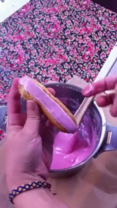 Glaçage d'un éclair à la palette