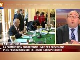 La commission européenne livre des prévisions pessimistes pour Paris en 2013
