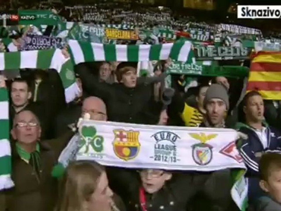 Fanusikovia Celticu spievaju You'll Never Walk Alone
