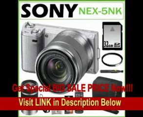 SPECIAL DISCOUNT Sony NEX-5NK/S 16.1MP Compact Interchangeable Lens Digital Camera in Silver with 18-55mm Lens + Sony SEL55210 E-Mount 55-210mm F4.5-6.3 Lens + 32GB SDHC Accessory Kit