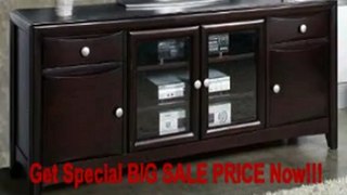 SPECIAL DISCOUNT Entertainment Console w Glass Doors in Dark Espresso Finish