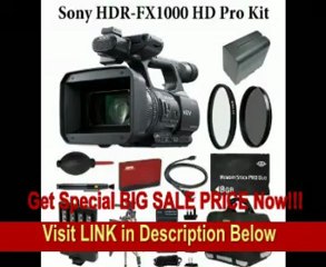 BEST BUY Sony HDR-FX1000 High Definition MiniDV Handycam Camcorder + Spare Battery NP-F970 + International Travel charger + Full Size Tripod + Compact Video Light LED + Memory Stick Duo 8GB + Camera Gadget Bag + Camcorder Cleaning Kit + Card Reader + UV F