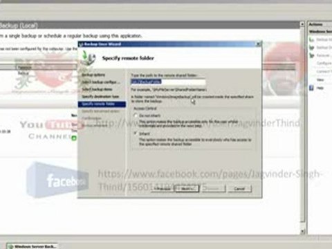 Server 2008 Backup and Restore Part 3 Backup Data at Remote Shared Location in Hindi - YouTube