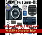 Canon EOS Rebel T3 12.2 MP CMO MP CMOS Digital SLR Camera with EF-S 18-55mm f/3.5-5.6 IS II Zoom Lens & EF 75-300mm f/4-5.6 III Telephoto Zoom Lens   16GB Deluxe Accessory Kit FOR SALE