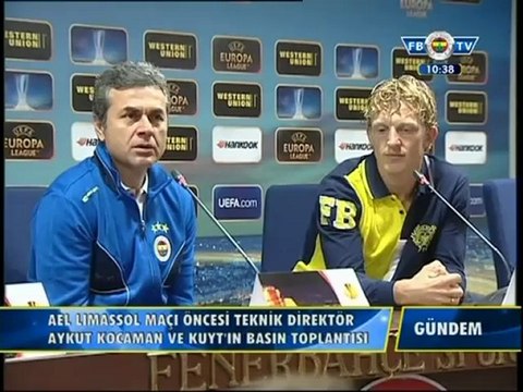 7 Kasım 2012 Fenerbahçe AEL Limassol Maçı Öncesi Aykut Kocaman & Dirk Kuyt Basın Toplantısı