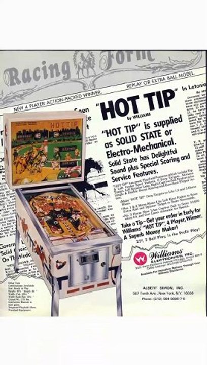 HOT TIP Pinball Table (Williams 1977) - Pinburgh 12 C Division Final (Game 2)