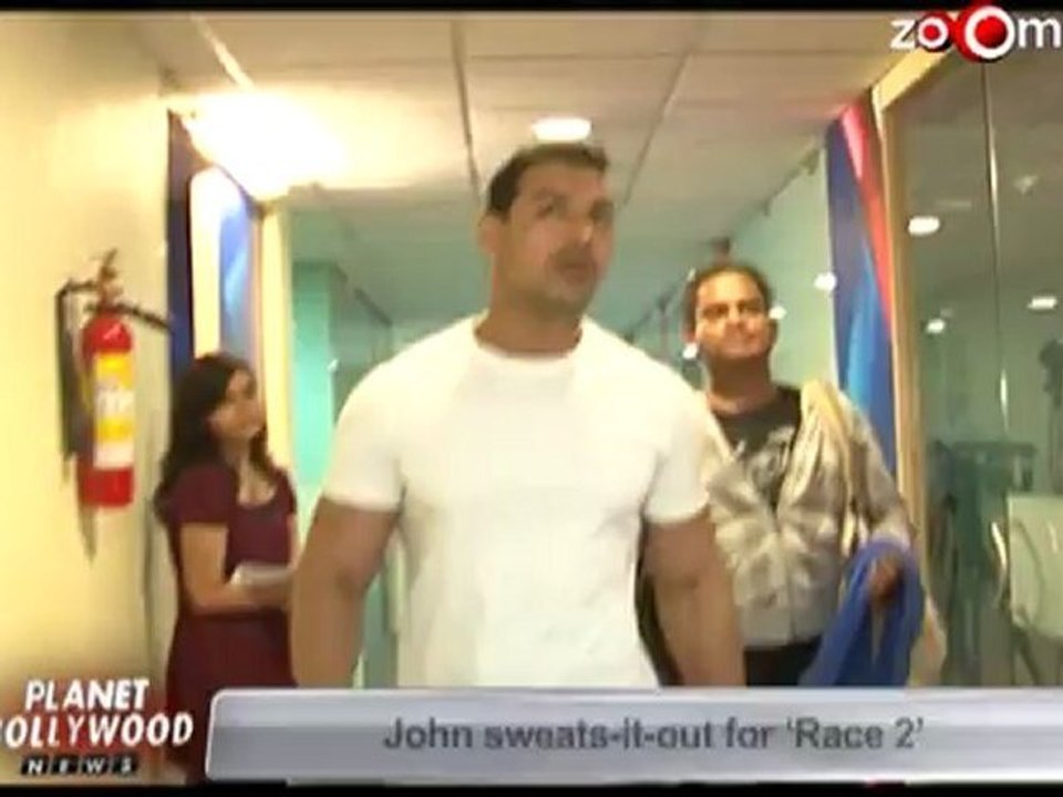 John sweats it out for 'Race 2'