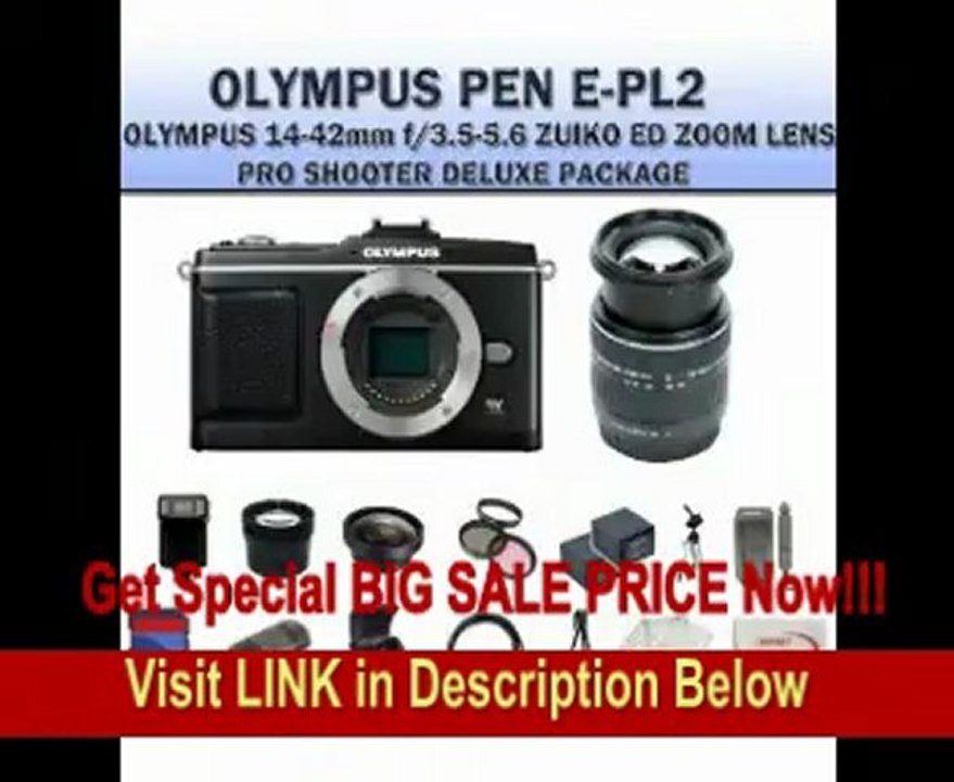 SPECIAL DISCOUNT Olympus E-p2 Pen Digital Camera w/ 14-42mm Zuiko Lens (Includes Manufacturer's Supplied Accessories) + SSE PRO Shooter Deluxe Carrying Case, Batteries, Lens, Flash & Tripod Complete Accessories Package