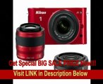 Nikon 1 J1 Digital Camera Body with 10-30mm & 30-110mm VR Lens (Red) with 10mm f/2.8 Nikkor Lens & C