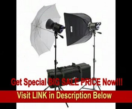 SPECIAL DISCOUNT Interfit INT428 Stellar X 300 Watt/Second 2 Head Kit with Umbrella and Softbox