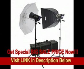 BEST PRICE Interfit INT428 Stellar X 300 Watt/Second 2 Head Kit with Umbrella and Softbox