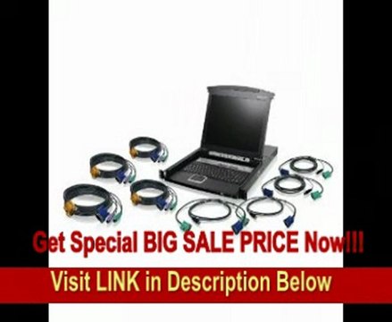 BEST PRICE IOGEAR 8-Port Integrated KVM Console with 17 Inch TFT LCD Active Matrix Monitor, Keyboard and Touchpad with KVM Cables GCL1808KIT (Black)