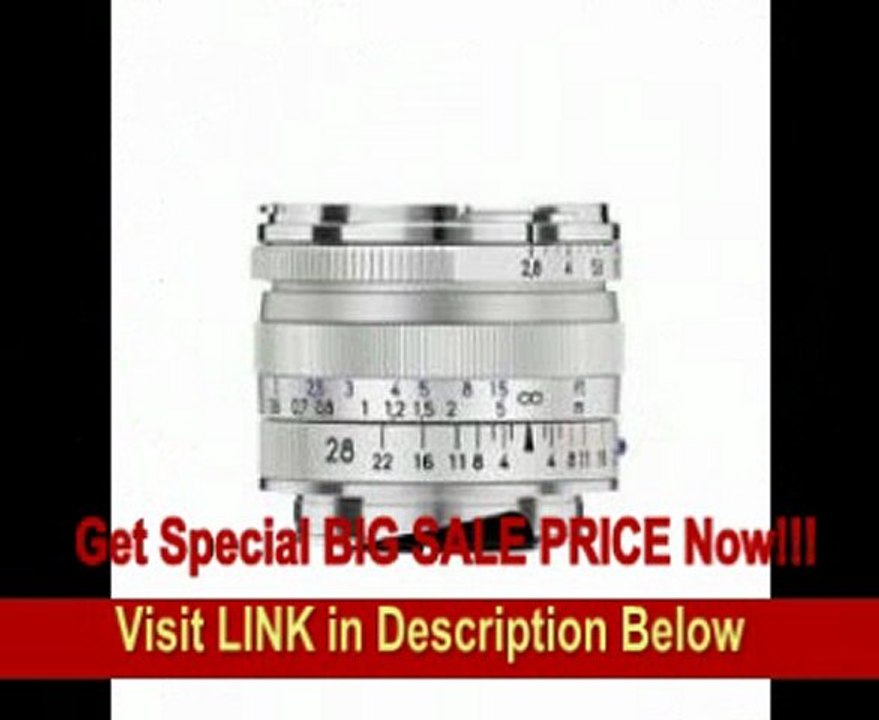 BEST BUY Zeiss Ikon 28mm f/2.8 T* ZM Biogon Lens, for Zeiss Ikon & Leica M Mount Rangefinder Cameras, Silver