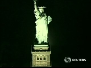 Statue of Liberty lit up for first time since superstorm