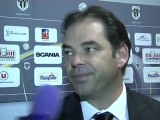 Conférence de presse Angers SCO - Chamois Niortais : Stéphane MOULIN (SCO) - Pascal GASTIEN (NIORT) - saison 2012/2013
