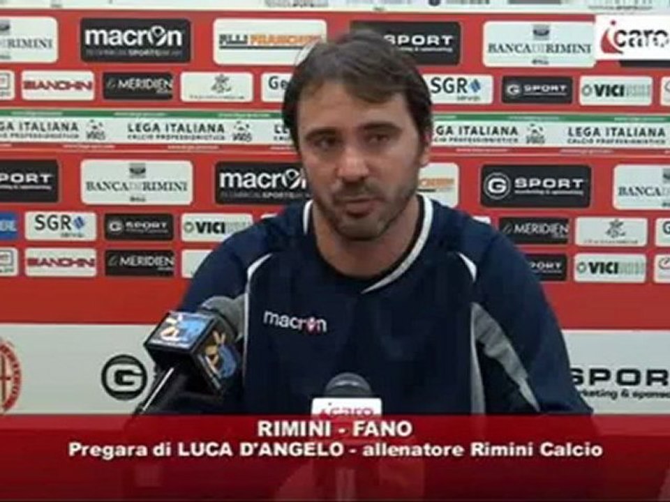 Icaro Sport. Rimini-Fano, il prepartita di Luca D'Angelo