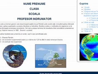 Atestat Informatica - Biosfera