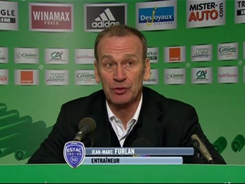 Conférence de presse AS Saint-Etienne - ESTAC Troyes : Christophe GALTIER (ASSE) - Jean-Marc FURLAN (ESTAC) - saison 2012/2013