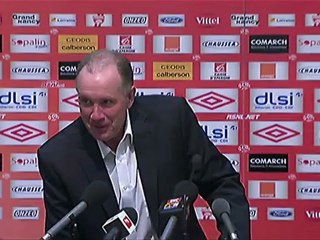 Conférence de presse AS Nancy Lorraine - Stade Rennais FC : Jean  FERNANDEZ (ASNL) - Frédéric  ANTONETTI (SRFC) - saison 2012/2013