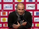 Conférence de presse Stade de Reims - Evian TG FC : Hubert FOURNIER (SdR) - Pascal DUPRAZ (ETG) - saison 2012/2013