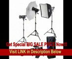 Interfit INT468 Stellar XD 600 Watt/ Second 3 Head kit with Umbrella, Softbox and Barn Door Kit FOR SALE