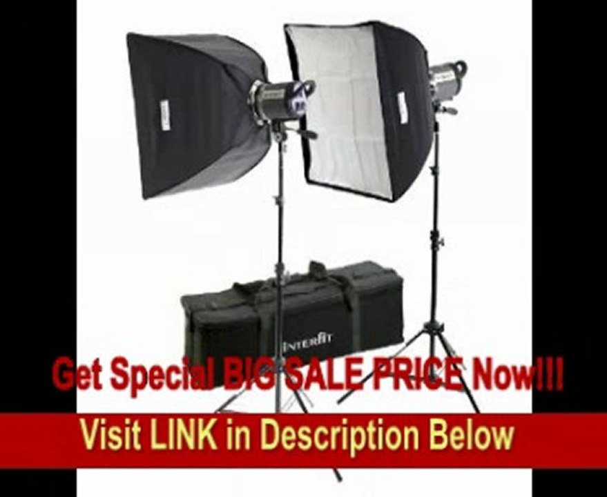 SPECIAL DISCOUNT Interfit INT441 Stellar X 600 Watt/Second 2 Head Kit with Twin Softboxes