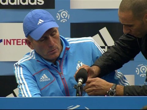 Conférence de presse Olympique de Marseille - OGC Nice : Elie BAUP (OM) - Claude PUEL (OGCN) - saison 2012/2013