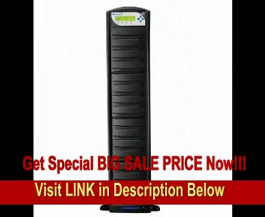 SharkCopier Shark-S15T-LS-24-BK LightScribe 1 to 15 Target 24x DVD CD Disc Duplicator Tower with 250GB Hard Drive - Black FOR SALE