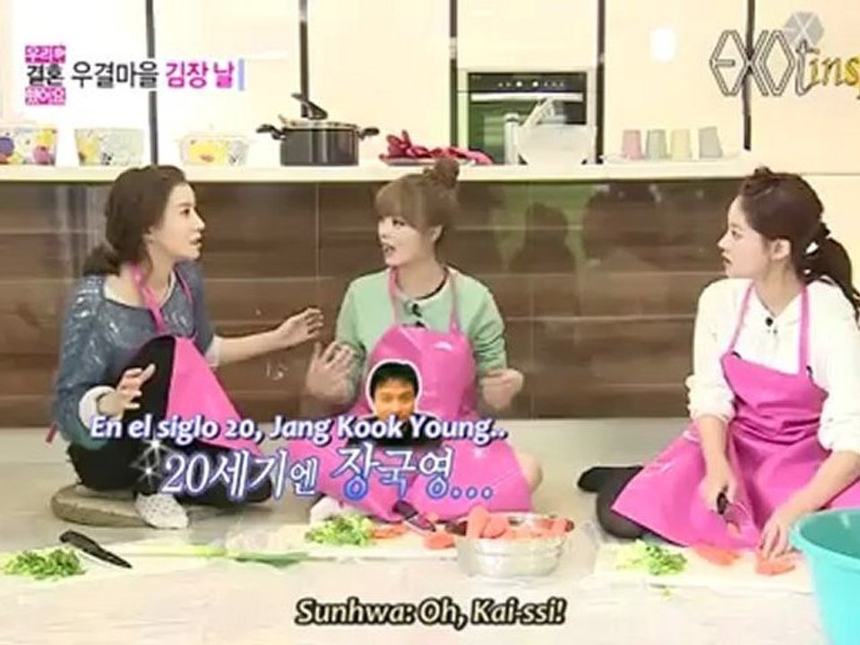 [Sub Español] 121110 Noona talking about EXO-K Kai @ WGM CUT