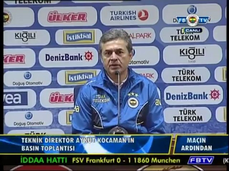 11 Kasım 2012 Fenerbahçe Orduspor Maçı Sonu Aykut Kocaman Basın Toplantısı