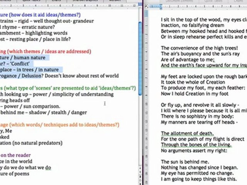 GCSE English Literature: Hawk Roosting - Analysis Using SMILE (AQA Poetry)