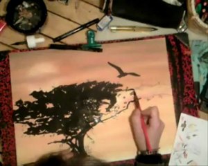 idark speed 6 pastel encre Paysage d'Afrique