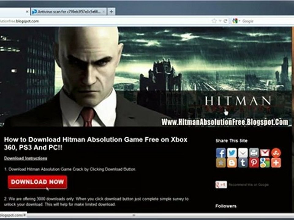 Get Free Hitman Absolution Game Crack - Xbox 360 / PS3 / PC