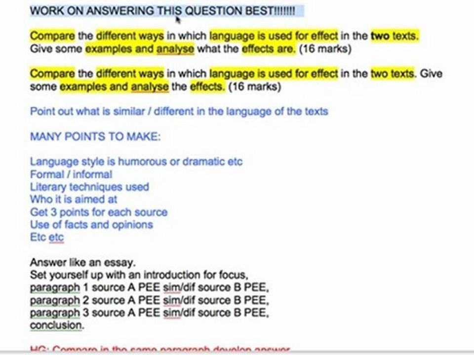 GCSE Language Exam: Understanding Question 4. AQA English Revision.