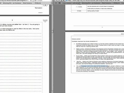 GCSE English Language: AQA Paper - Section A Mark Scheme