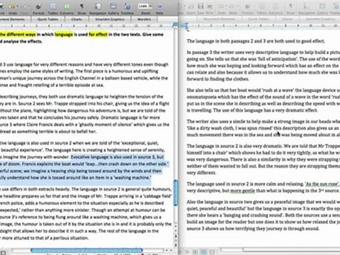 GCSE English Language: A/C Grade Answer Comparison - Question 4 (AQA Exam Revision)