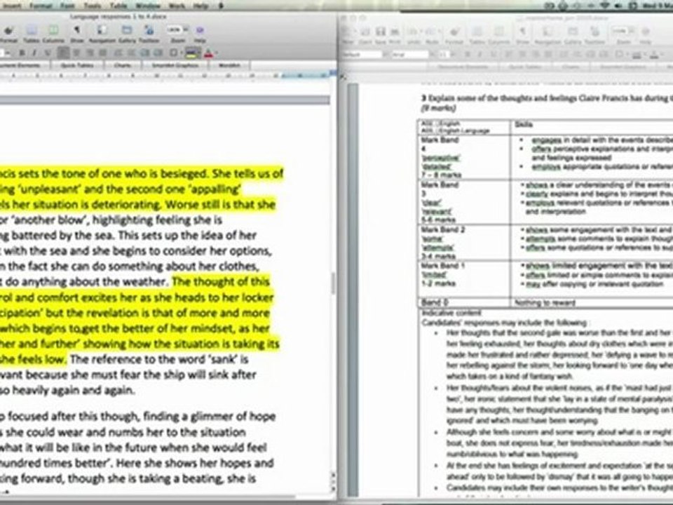 GCSE English Language: A/C Grade Answer Comparison - Question 3 (AQA Exam Revision)