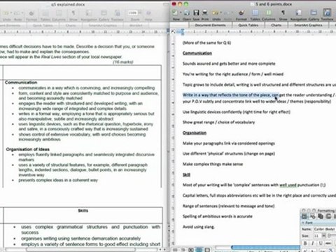 GCSE English Language: Writing to Describe and Explain - AQA Questions 5 & 6 Mark Scheme (1/2)