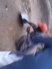 huge blast sends metal pot flying high, and also breaks it !!!