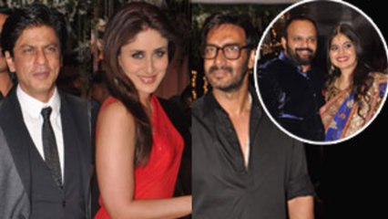Shahrukh, Kareena & Ajay Devgn @ Rohit Shetty's SISTER's wedding RECEPTION
