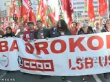 CC.OO y UGT valoran la huelga en Euskadi