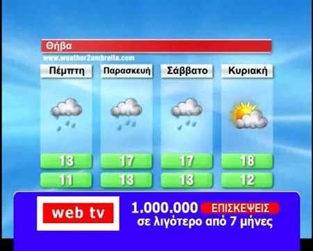 Ο καιρός της Πέμπτης 15 Νοεμβρίου 2012
