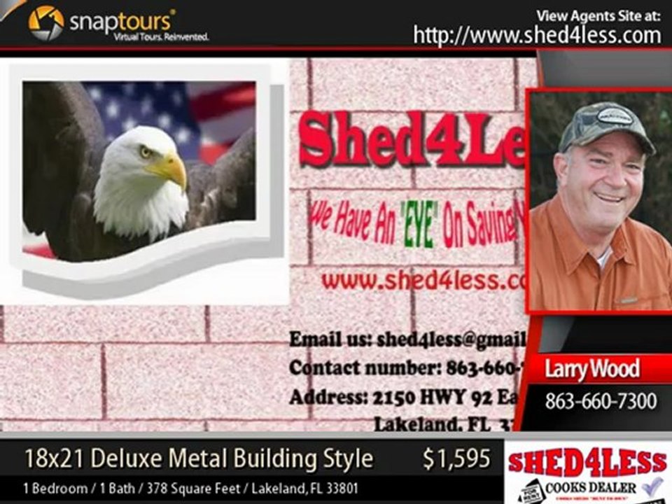 shed4less  - 18x21 Deluxe Metal Building Style