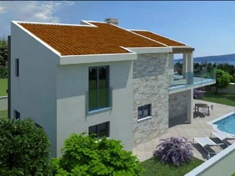 House with pool and panoramic sea view | Houses for sale Island Krk