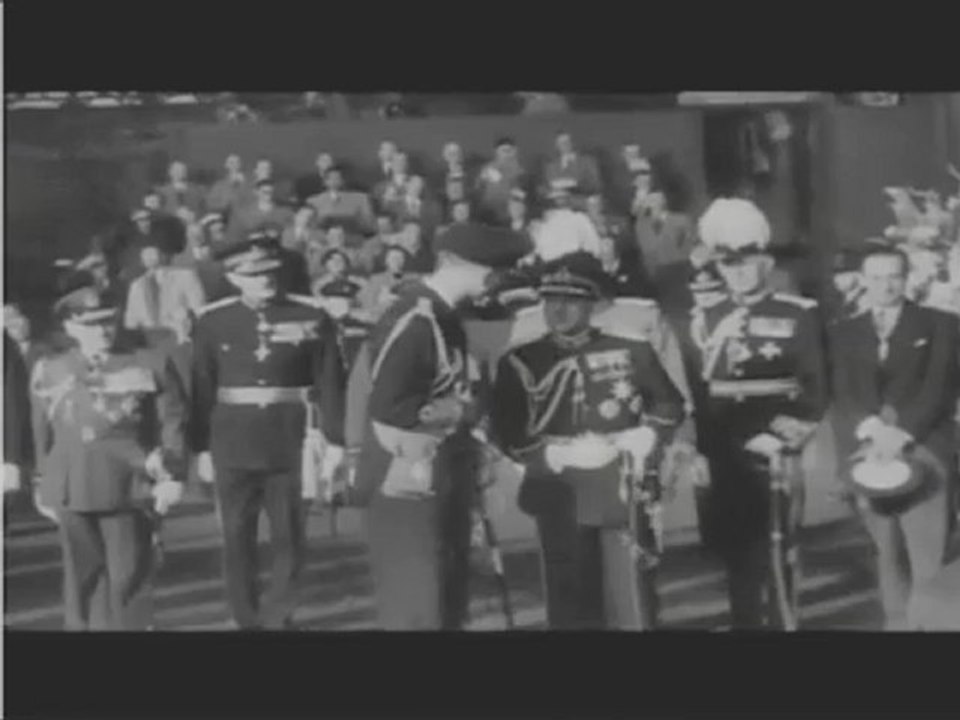 The Queen Of England Greets H.I.M EMPEROR QEDAMAWI HAILE SELASSIE I (1954)