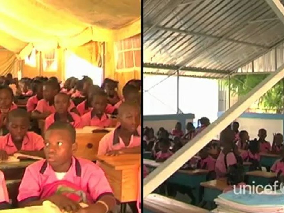 Les écoles semi-permanentes de l'Unicef à Haïti