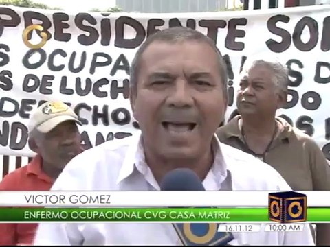 Enfermos ocupacionelaes de CVG exigen seguro social al Gobierno Nacional