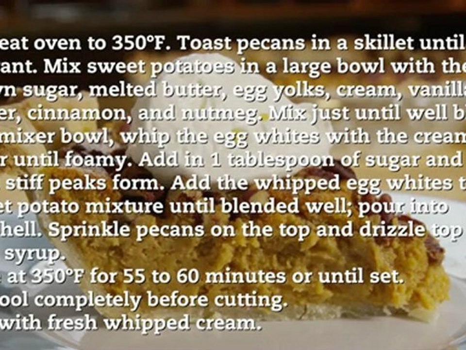 Gran's Old South Sweet Potato Pie Recipe