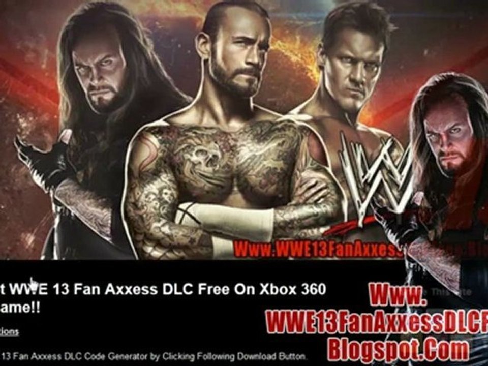 WWE 13 Fan Axxess Pass DLC - Unlock Free on Xbox 360 - PS3