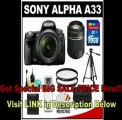[BEST PRICE] Sony Alpha A33 SLTA33L 14.2 MP Translucent Mirror Technology Digital SLR Camera with 18-55mm Lens & 55-200mm Lenses   16GB Card   Tripod   Case   UV Filters   Accessory Kit